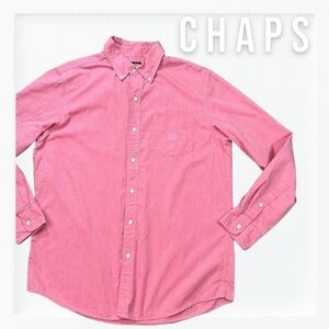 CHAPS Men’s Light Red Long Sleeve Button Down Shirt sz M